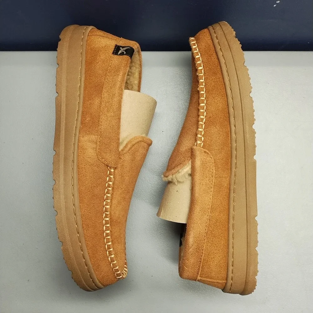 Eddie Bauer Loudon Slippers Men‎ US M(8-9) Brown Upper Suede Memory Foam Slip On